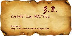 Zorkóczy Márta névjegykártya