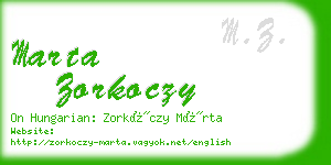 marta zorkoczy business card